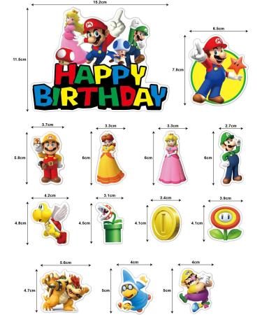 24 Pcs Mario Cake Toppers for Boys Girls Mario Cake Decorations Mario Cupcake Toppers Mario Birthday Party Decorations Supplies Style 1- Mario - Buy Online on GoSupps.com