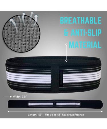 Sacroiliac SI Joint Hip Belt - Breathable Anti-Slip Support Brace for Pain Relief - Men and Women - Sciatica, Pelvis, Lumbar, Nerve and Leg Pain Relief - Stabilizing Compression - Buy Online on GoSupps.com
