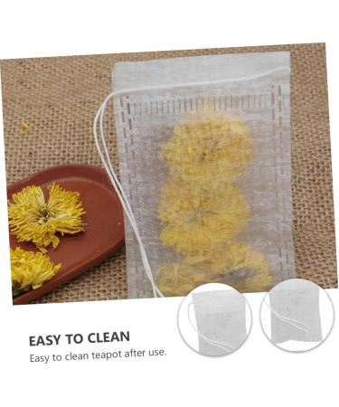 Ciieeo 200 Pcs Tea Bag Drawstring Tea Pouch Empty Tea Pouch Soup Bag Tea Infusers Bags Loose Leaves Protein 5X7CMx2pcs Whitex2pcs - Buy Online on GoSupps.com