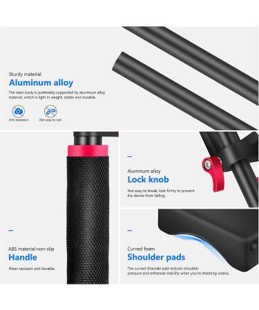 Neewer Camera Shoulder Rig Film Making Kit for DSLR & Camcorder | Soft Rubber Shoulder Pad, Dual Hand Grips | Canon/Nikon/Sony Compatible | Red + Black - Buy Online on GoSupps.com