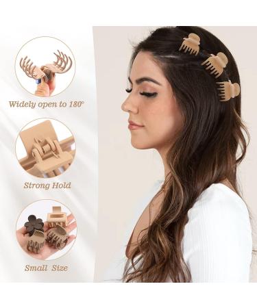 16 PCS Small Matte Claw Hair Clips for Women & Girls - Strong Hold NonSlip Design in Multi Color - Cute Hair Accessories for Thin Hair - 4 Shapes Included - Buy Online on GoSupps.com