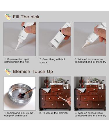 Wood Furniture Repair Kit - Set of 42 Furniture Repair Wood Fillers Markers and Wax Sticks - Used for Cover Ups Scratches Stains Tables Desks Wooden Floors Carpenters 1288 Colors - Buy Online on GoSupps.com