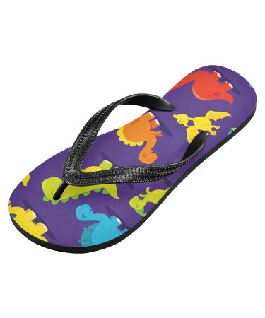 Buy Mnsruu Cartoon Dinosaur Flip Flops - Purple XS for Men & Women | Home Hotel Spa & Travel Footwear - Buy Online on GoSupps.com