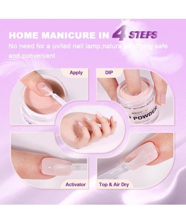 Dip Powder Nail Kit Starter - 4 Edgy Purple Dipping Powders & Liquid Set | Base Activator Top Coat | DIY Nail Art at Home - Purple Series - Buy Online on GoSupps.com