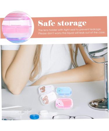 Hapinary Cartoon Contact Lens Case - 4 Boxes Eye Contact Lens Carrier with Mirror & Film Holder for Cosmetic Lenses - Buy Online on GoSupps.com