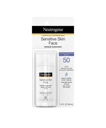 Neutrogena Sensitive Skin Liquid Sunscreen SPF 50 - 1.4 fl oz (40 ml) | Broad Spectrum Protection - Buy Online on GoSupps.com