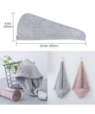 DIAOCARE Hair Turban 2 Pack Bamboo Carbon Fiber Towel for All Hair Types Quick Drying Lightweight & Stylish - Buy Online on GoSupps.com