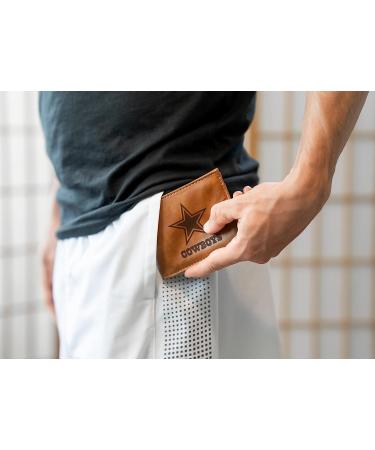 Rico Industries NFL Laser Engraved Billfold Wallet Laser Engraved Bill-fold Wallet - Slim Design - Great Gift Dallas Cowboys Brown - Buy Online on GoSupps.com