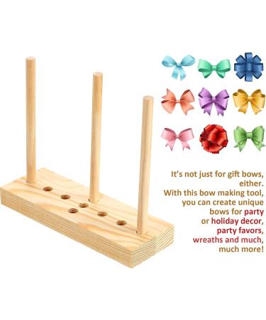 Wooden Bow Maker Tool with U-Shaped Scissors for Halloween & Christmas Decorations - DIY Crafts, Hair Bows, Corsages, Holiday Wreaths - Buy Online on GoSupps.com