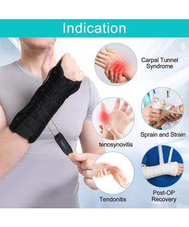 TANDCF bestlife Unisex Universal Forearm and Wrist Support Splint Brace - Adjustable Night Time Immobilizer for Carpal Tunnel - 10.2 inch length - Double Hand Universal - Buy Online on GoSupps.com