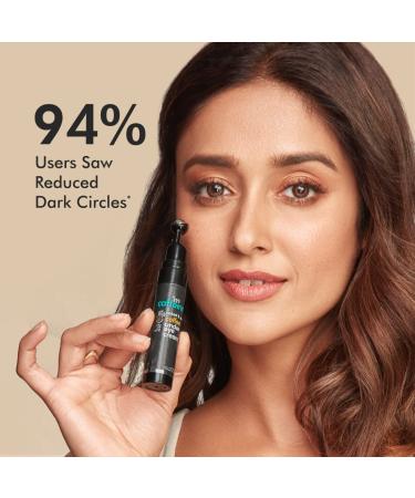 Caffeine Coffee Under Eye Cream Gel | Reduce Dark Circles & Puffiness with Cooling Massage Roller - 94% Success Rate - Buy Online on GoSupps.com