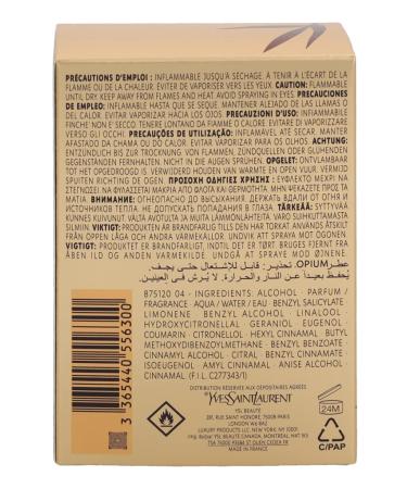 Yves Saint Laurent Opium Eau De Parfum Spray (New Packaging) 30ml/1oz (56300) Cedar Cinnamon Coconut Coriander Fresh Orange Sandalwood Vanilla 1 Fl Oz (Pack of 1) - Buy Online on GoSupps.com