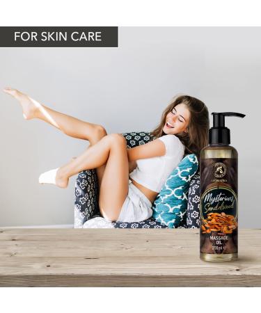 Buy Sandalwood Massage Oil 200ml - Relaxing Body Care Oil with Almond Grape Seed & Jojoba Oils - Perfect for All Skin Types & Couples - Buy Online on GoSupps.com