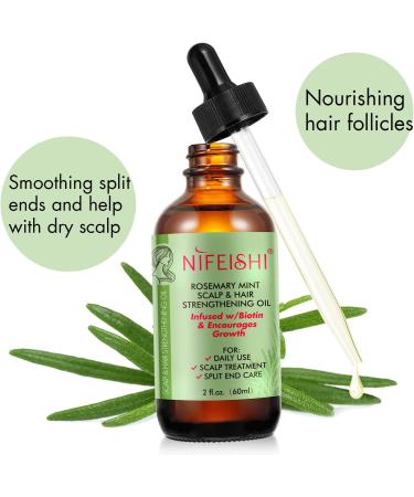 Organic Rosemary Oil for Hair Growth | Strengthening Serum, Nourishes Scalp, Hair Loss Treatment - 60ml - Buy Online on GoSupps.com