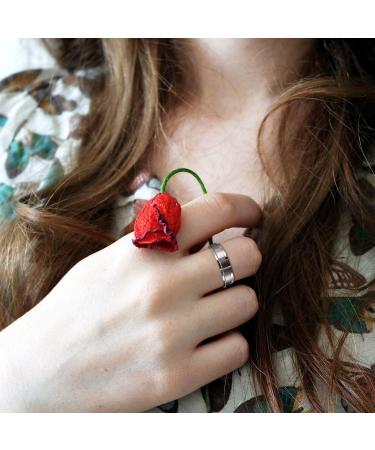 JEROOT Titanium Magnetic Rings - Step Edge Sleek Design for Men and Women | 2 Strong Magnets, 3500 Gauss | Silver 5mm L 1/2 | Comes with Jewelry Gift Box - Buy Online on GoSupps.com
