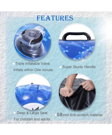 47 Inch Inflatable Snow Tube - Heavy Duty Sled with 0.8mm Thick Material - Winter Leisure Tube for Kids & Adults - Blue - Buy Online on GoSupps.com