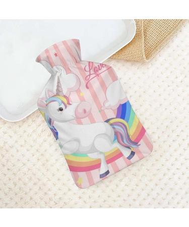 Unicorn Rainbow Hot Water Bottle | Plush Bed Hand Warmer for Adults & Children - 26.5x15.3cm - Buy Online on GoSupps.com