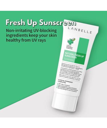 LANBELLE Fresh Up Soothing and Cooling Sunscreen SPF 50+ PA++++ - 2.53 fl oz - For Men and Women - Non-Sticky, Reef-Safe Formula for Sensitive, Acne-Prone Skin - Buy Online on GoSupps.com