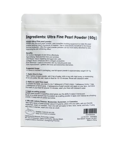 Pure Freshwater Pearl Powder for Skincare | Ultra Fine 60g Organic Crushed Pearl for DIY Cosmetics & Face Masks - Buy Online on GoSupps.com