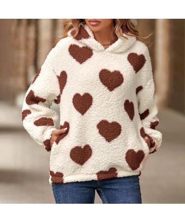 Hanxiulin Women's Fleece Plush Jacket | Warm Oversized Hooded Winter Sweater | Casual Fashion in Khaki - Buy Online on GoSupps.com