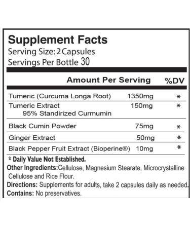Pure Halal Turmeric Curcumin with Black Seed Powder 150mg - 60 Capsules - Buy Online on GoSupps.com