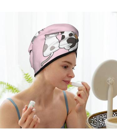 Hair Towel Wrap - Quick Drying Hair Turban with Button | Cute Cats Design - Perfect for Fast Hair Drying - Buy Online on GoSupps.com