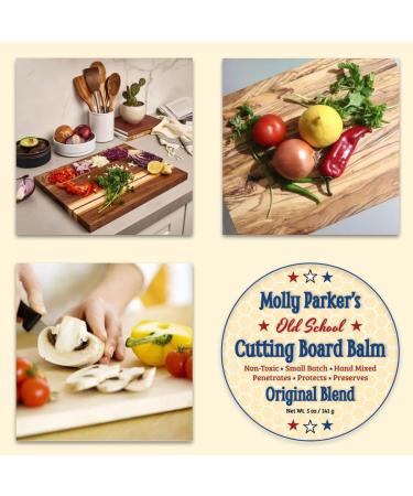Molly Parker's Old School Cutting Board Balm - All Natural Non-Toxic Food Safe Paste Wax - Premium Wood Finish Made in America - Buy Online on GoSupps.com