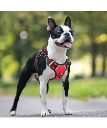 Heele Dog Crockery & Adjustable Reflective Breast Harness - Lockable Snap Dog Running Harness (38-71cm Red) | International Shipping Available - Buy Online on GoSupps.com
