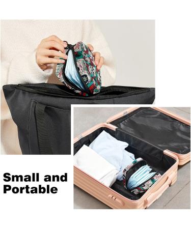 Rose Flower Skull Sanitary Napkin Storage Bag - Large Capacity, Menstrual Cup Pouch, Travel Portable Makeup Organizer - Color 1 - Buy Online on GoSupps.com