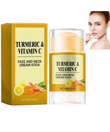 Cr me visage et cou en stick curcuma et vitamine C baume hydratant et claircissant pour raffermir et lifter la peau pour une peau jeune hydratant anti- ge pour les peaux s ches et rel ch es (1pcs)