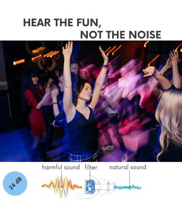 High Fidelity Concert Ear Plugs - Noise Reduction & Hearing Protection for Live Music Festivals & Nightclubs - 24dB - 2 Pairs (Blue) | Shop Internationally - Buy Online on GoSupps.com