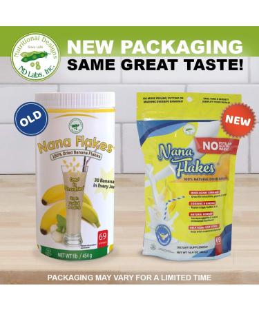 Nutritional Designs Nana Flakes 100% Pure Banana Flakes Powder - One Pound Bag - Decrease Fat Intake, Natural Remedy for Diarrhea & Heartburn - Protein & Fiber Source - Buy Online on GoSupps.com