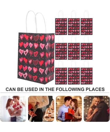 ULTECHNOVO 40 Pcs Valentine's Day Tote Paper Storage Bags Paper Favor Bags Kids Birthday Paper Goodie Bags Valentines Treat Bag Goodie Bags for Kids Valentine Bags with Handles Handheld Gift 1 count (Pack of 1) As Shown 2x4pcs - Buy Online on GoSupps.com