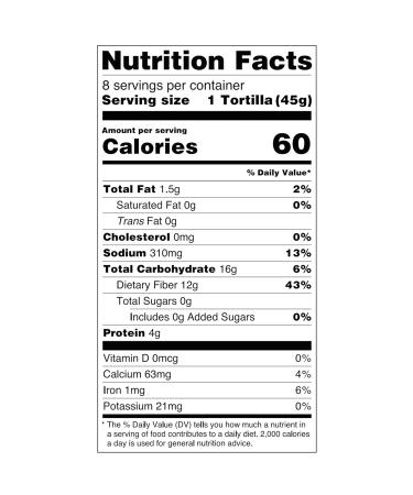 Ol Xtreme Wellness High Fiber 8 Flour Tortillas, 8 Count (Pack of 6) - Keto Certified & Carb Lean - Buy Online on GoSupps.com