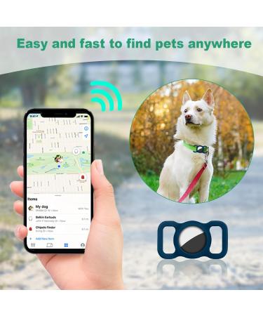 Ainiv Pet Protective Case for Apple Airtag GPS Finder Silicone Airtag Dog Cat Collar Holder Pet Loop Holder Safety and Anti-lost Air Tag Tracker Case for Apple Locator Tracker Blue - Buy Online on GoSupps.com