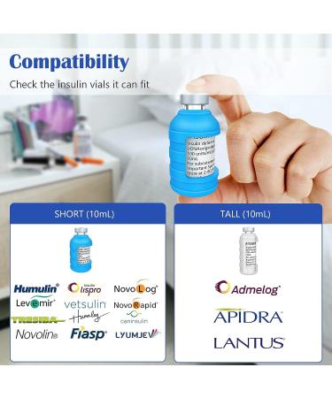 MEDMAX Insulin Via Bottle Protector Case - 2-Pack Silicone Sleeve for 10ML Vials (Short-Blue) - Buy Online on GoSupps.com