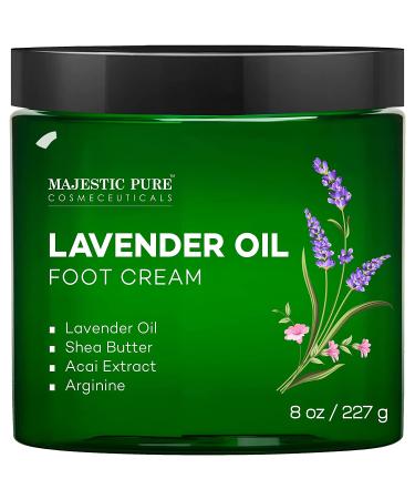 MAJESTIC PURE Lavender Oil Foot Cream - Softens & Moisturizes Dry Cracked Skin - 8 oz - Buy Online on GoSupps.com