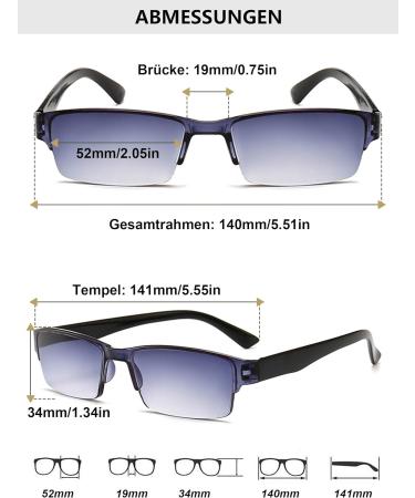 Lanomi Rectangle UV Protection Reading Glasses - Light Plastic Visual Aid for Men & Women Brown & Black Tinted - 2 Pack (3.0x Magnification) - Buy Online on GoSupps.com