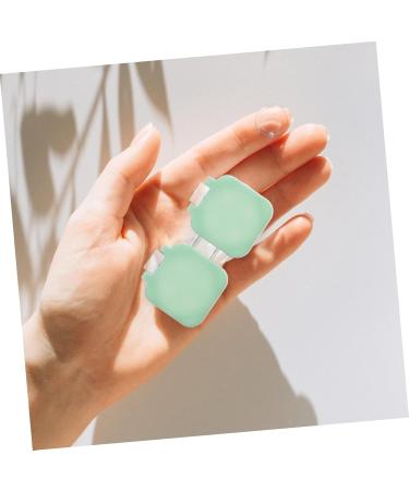 Solustre Contact Lens Organizer - 2 Sets Travel Carrying Bag & Invisible PP Storage Box - Green 6x3x3cm - Ideal Travel Accessories for Contact Lenses - Buy Online on GoSupps.com