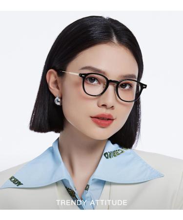 Buy SERONI Metal Temples Round TR90 Blue Light Blocking Glasses - Anti UV Ray Computer Reading Glasses for Men & Women - 47mm Stylish Frames - Buy Online on GoSupps.com