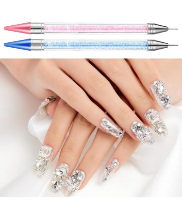 2 PCS Nail Art Liner Brush and Rhinestone Picker Set - Nail Art Gem Picker Tool with Wax Pen for Rhinestones - Crystal Beads Handle Manicure Rhinestones Tool - Buy Online on GoSupps.com