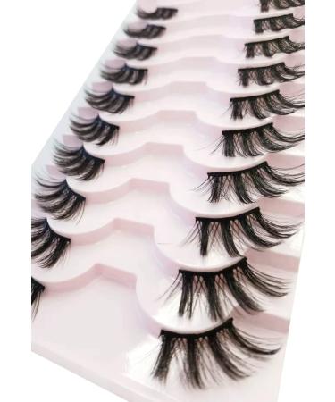 False Eyelashes Half Lashes Natural Look Wispy Lashes Cat Eye DIY Lightweight Reusable Fluffy False Lashes 10 Pairs Fake Eyelashes (23) - Buy Online on GoSupps.com