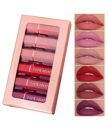 CCbeauty Matte Lipstick Set 6 Colors Velvet Smooth Nude Lip Stick Waterproof Long Lasting Moisturizer Pigmented Non-Stick Cup Not Fade Pink Lip Makeup Mothers Valentine's Day Gift Sets for Her  Girls Women Set A - Buy Online on GoSupps.com