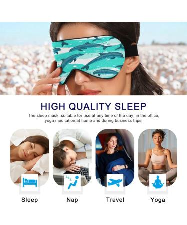 Xigua Dolphins Pattern Sleeping Eye Mask | Adjustable Strap & Breathable Blackout Comfort | For Men & Women - Buy Online on GoSupps.com