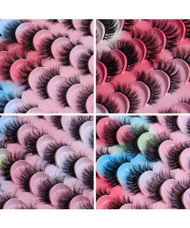 20Pairs Fake Eyelash Lashes Synthetic Fibers Wispy 4 Styles Fluffy Natural Look Suitable for Professionals Makeup Salons Beauty Schools Makeup Artists Use - Buy Online on GoSupps.com