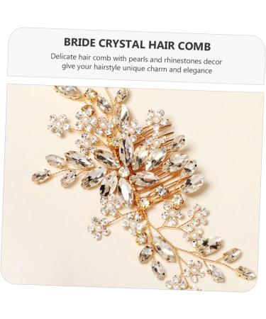 FRCOLOR Flower Comb Bridal Pearl Hairpin Pearl Hair Barrettes Women Crystal Hair Comb Pearls Rhinestones Hair Comb Tiara Bride Crystal Hair Comb Accessories Zinc Alloy Banquet Wedding - Buy Online on GoSupps.com
