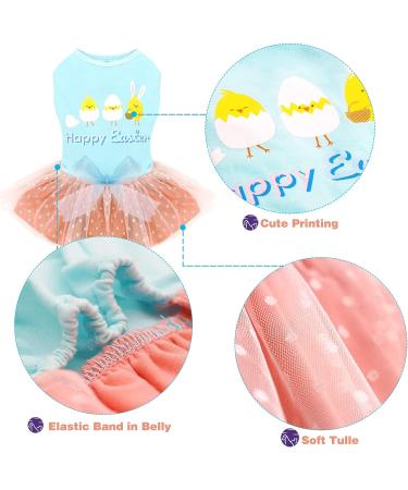 Cute Cartoon Bunny Eggs Dog Easter Dress for Small Dogs - Happy Easter Outfit - Buy Online on GoSupps.com