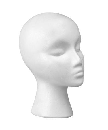 12" Styrofoam Wig Head - Tall Female Foam Mannequin Wig Stand and Holder - Style, Model And Display Hair, Hats and Hairpieces - For Home, Salon and Travel - by Cantor