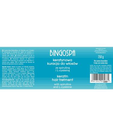 Keratin Hair Treatment for Brittle Hair Damaged Hair and Split Ends with Spirulina and L-Cysteine - 250g BINGOSPA - Buy Online on GoSupps.com