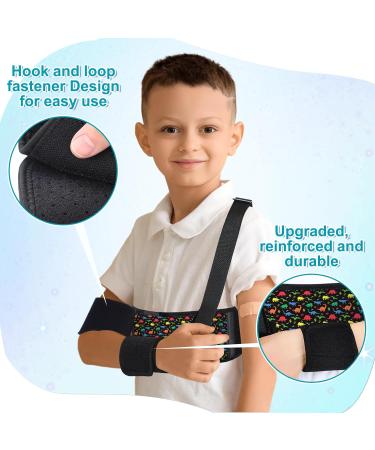 Kids Arm Sling - Pediatric Shoulder Immobilizer & Elbow Support for Boys & Girls - Dinosaur Style Collarbone Brace for Broken Arms & Shoulder Injuries - Buy Online on GoSupps.com